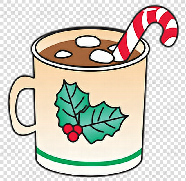 Hot Cocoa Clipart Marshmallow   Hot Chocolate With Marshmallows And Candy Cane  HD Png DownloadTransparent PNG