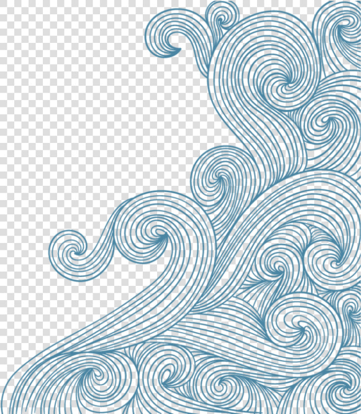 Waves Doodle Transparent Background   Chinese Style Wave Background  HD Png DownloadTransparent PNG