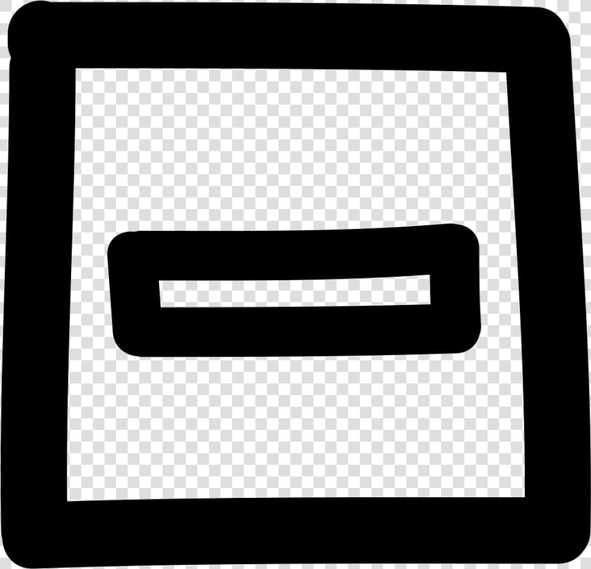 Minus Sign Inside A Square Hand Drawn Symbol   Sign  HD Png DownloadTransparent PNG