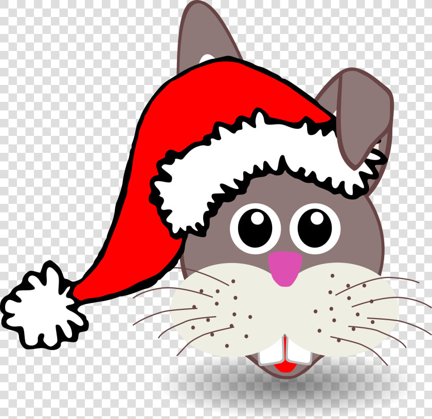 Free Vector Funny Bunny Face With Santa Claus Hat   Blue Santa Hat Clipart  HD Png DownloadTransparent PNG