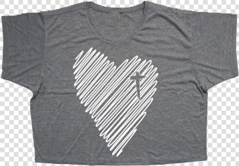 Scribble Heart Boxy Tee   Long sleeved T shirt  HD Png DownloadTransparent PNG