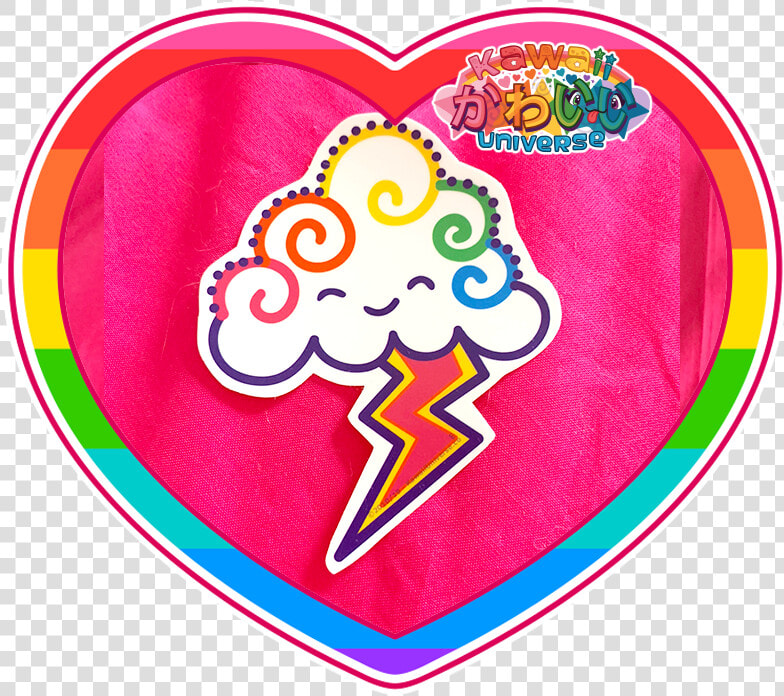 Kawaii Universe Cute Doodle Thunder Cloud Sticker Pic  HD Png DownloadTransparent PNG