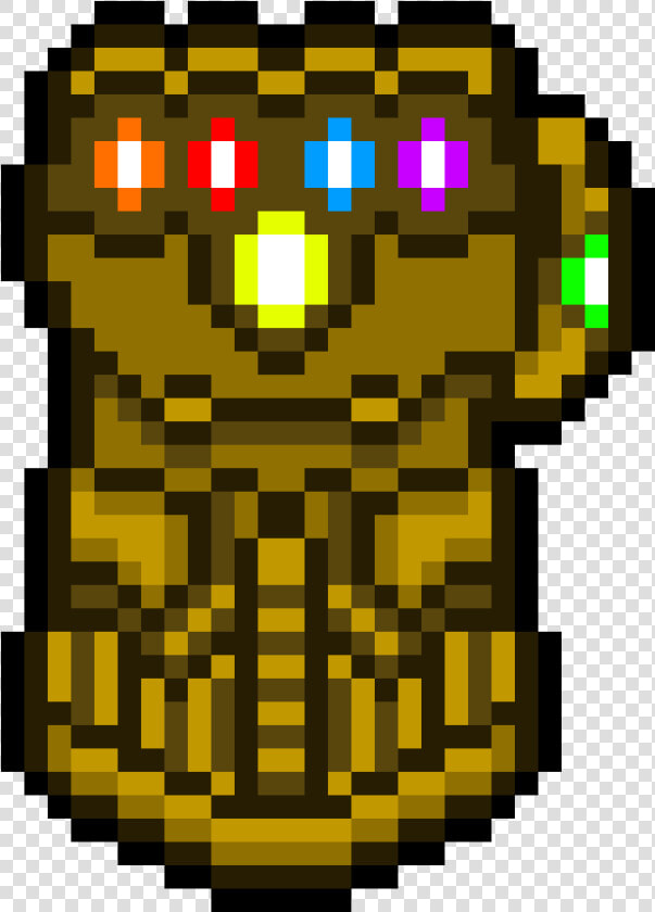 Bigger Infinity Gauntlet   Infinity Gauntlet Thanos Pixel Art  HD Png DownloadTransparent PNG