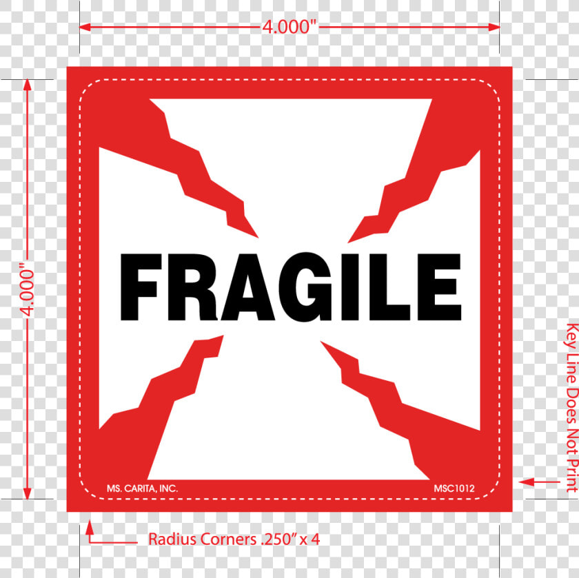 4 Inch X 4 Inch   Fragile Shipping Labels  HD Png DownloadTransparent PNG