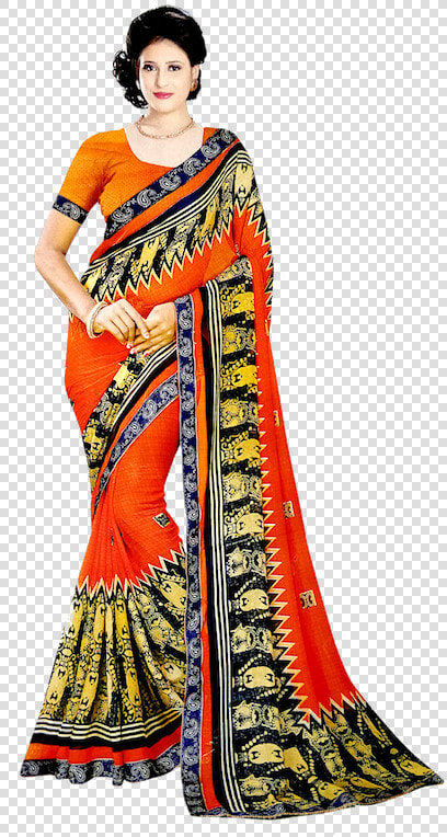 Transparent Silk Saree Png   Saree With Blouse Png  Png DownloadTransparent PNG