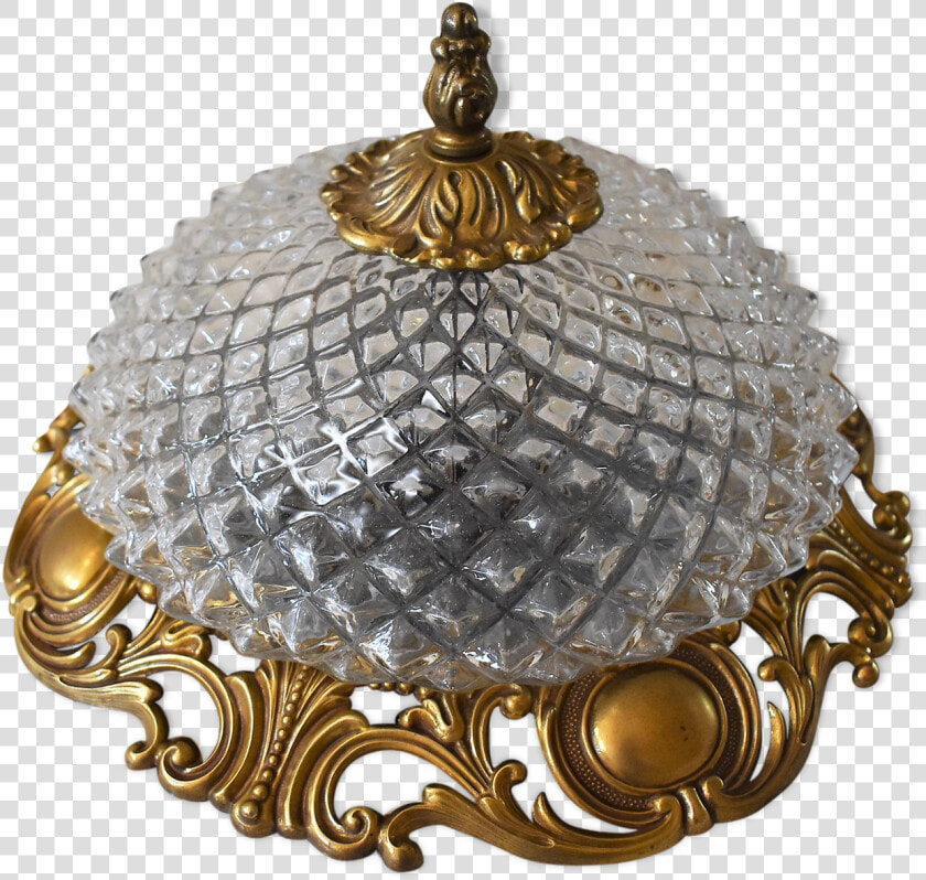 Ceiling Lamp Brass And Vintage Glass Foundry Ghidini  HD Png DownloadTransparent PNG