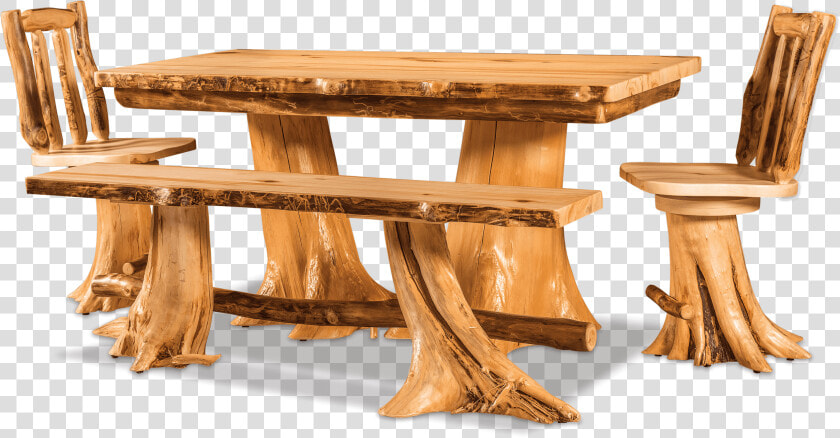 Double Stump Table Dining Room Log Furniture In   Log Furniture  HD Png DownloadTransparent PNG