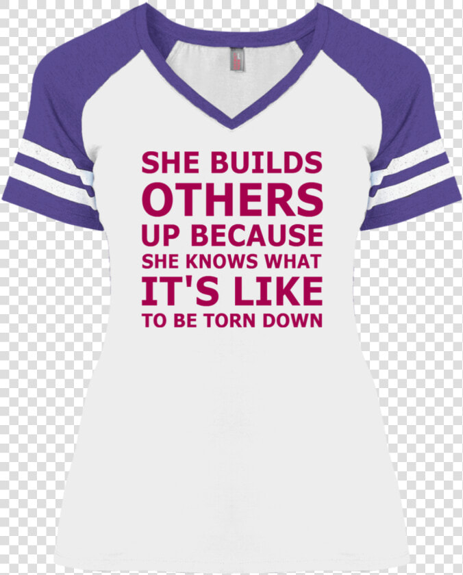 She Builds Game V Neck T Shirt  HD Png DownloadTransparent PNG