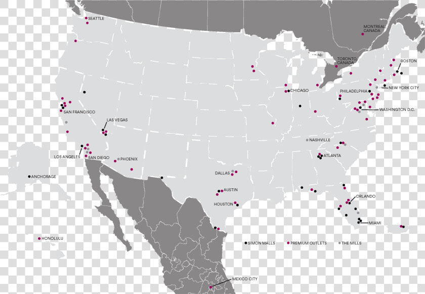 Map Of Usa And Mexico   Simple Map Of Canada And Usa  HD Png DownloadTransparent PNG