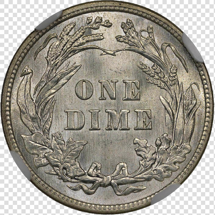 1914 Barber Dime Ngc Ms64plus Reverse   One Dime 1894 S  HD Png DownloadTransparent PNG