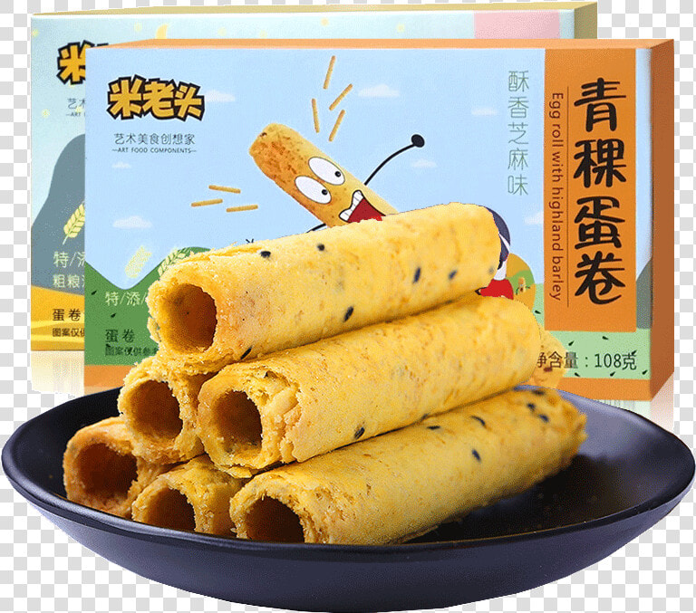 米老头青稞蛋卷108g 2 Box Breakfast Egg Roll Snacks Handmade   Palatschinke  HD Png DownloadTransparent PNG