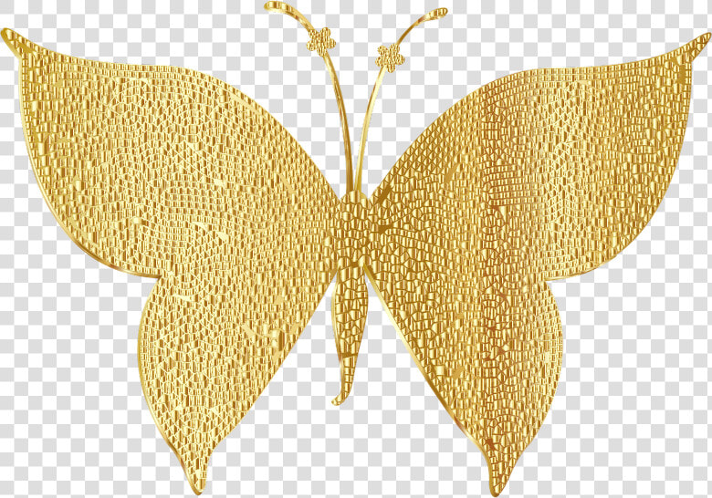 Gold Tiled Butterfly   Transparent Background Gold Butterfly Png  Png DownloadTransparent PNG