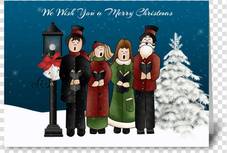 Carolers Winter Scene Greeting Card   Decorative Nutcracker  HD Png DownloadTransparent PNG