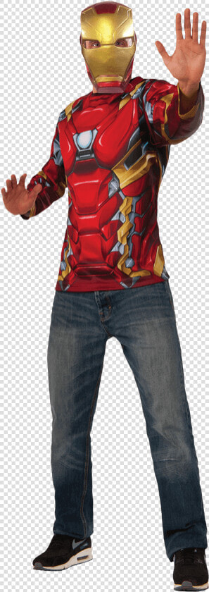 Adult Iron Man Costume Top And Mask Set   Iron Man Mask Rubies Costume  HD Png DownloadTransparent PNG