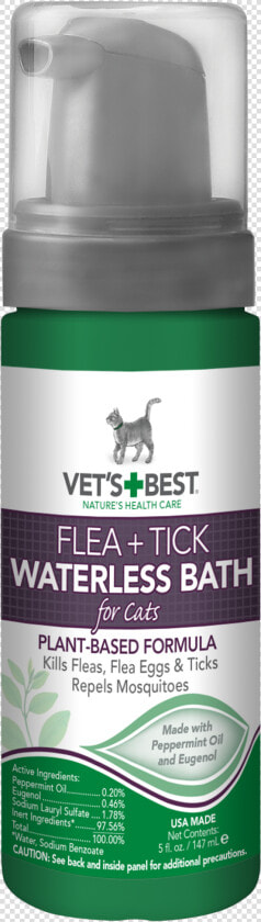 Vet S Best Flea And Tick Waterless Bath Foam Dry Shampoo   Vet S Best Waterless Cat Bath  HD Png DownloadTransparent PNG