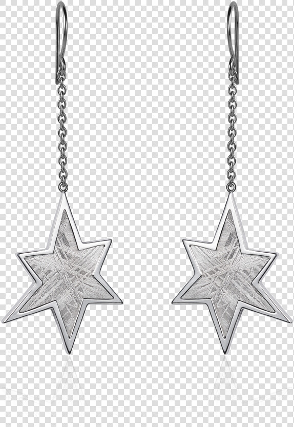 Meteorite Star Dangle Earrings In Silver   Png Download   Earrings  Transparent PngTransparent PNG