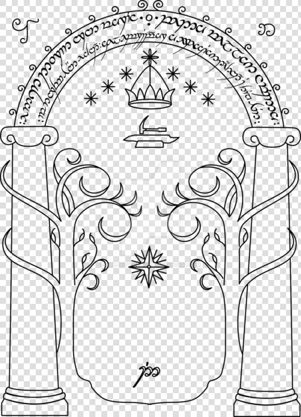 Drawing Doors Vector   Lord Of The Rings Arch  HD Png DownloadTransparent PNG