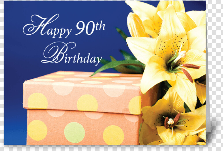 90 Year Old Birthday Gift And Lilies Greeting Card   Multi Ani Gavril Si Mihail  HD Png DownloadTransparent PNG