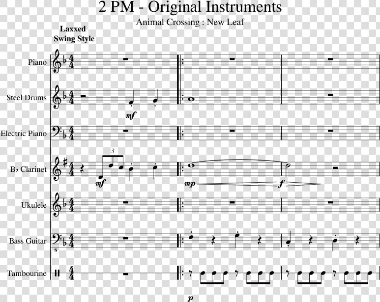 Animal Crossing 5pm Sheet Music  HD Png DownloadTransparent PNG