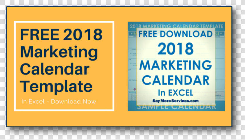 Free 2018 Marketing Calendar Template Download H shadow   Download Free Excel Calendar 2018  HD Png DownloadTransparent PNG