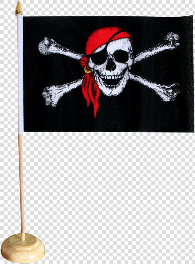 Pirate With Bandana Table Flag   Pirate Flag  HD Png DownloadTransparent PNG