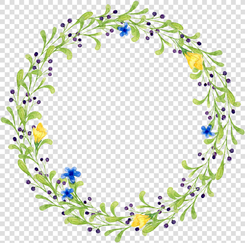 Fresh Light Colored Leaves Hand Drawn Garland Decorative  HD Png DownloadTransparent PNG