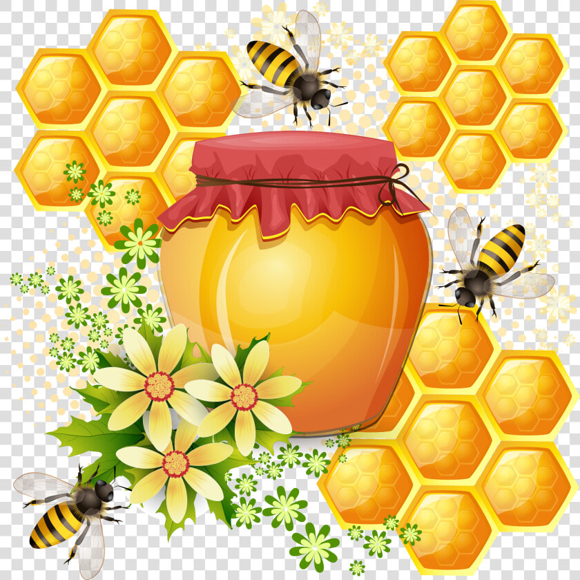 Bee Hive Clipart Honeycomb   Honey Bee Painting  HD Png DownloadTransparent PNG