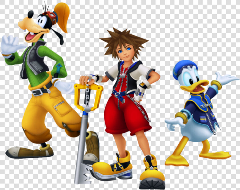 Sora Donald Goofy Kingdom Hearts   Kingdom Hearts 1 Sora Donald And Goofy  HD Png DownloadTransparent PNG