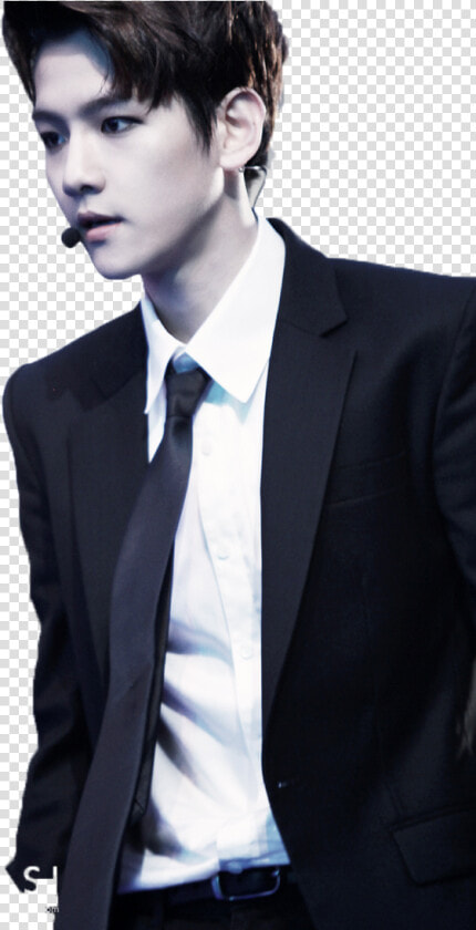 Exo Baekhyun Black Suit   Png Download   Baekhyun Exo Black And White  Transparent PngTransparent PNG