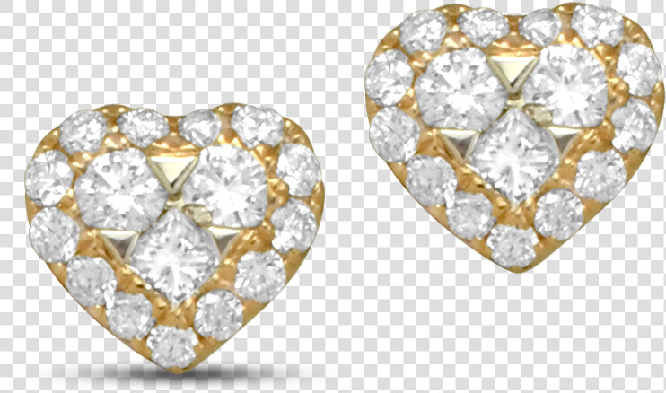 Lady Lovely Rose Gold Diamond Heart Earrings   Diamond  HD Png DownloadTransparent PNG