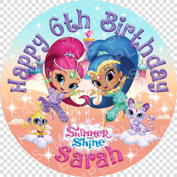 Shimmer And Shine Edible Cake Topper   Cake Topper Free Printable Shimmer And Shine  HD Png DownloadTransparent PNG