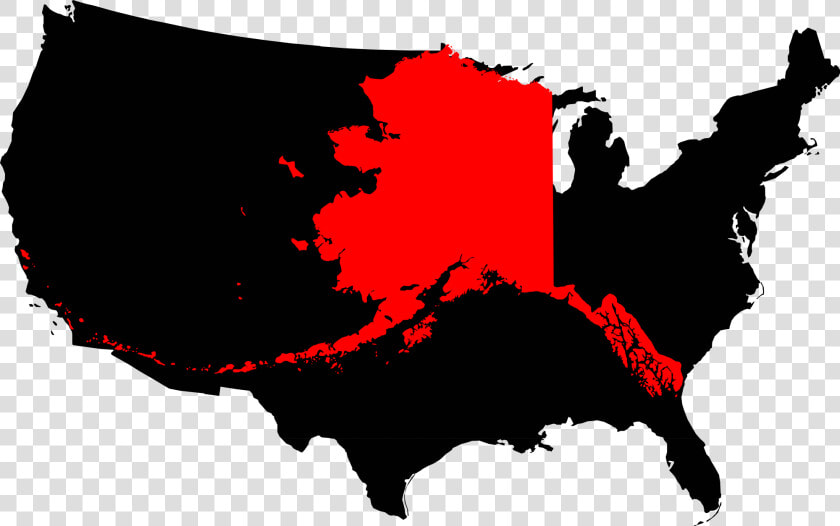 Alaska Compared To The United States Map   Alaska On United States  HD Png DownloadTransparent PNG