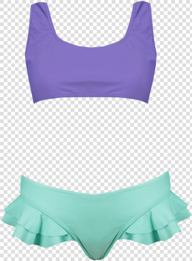 Mermaid Frill Crop Bikini   Brassiere  HD Png DownloadTransparent PNG