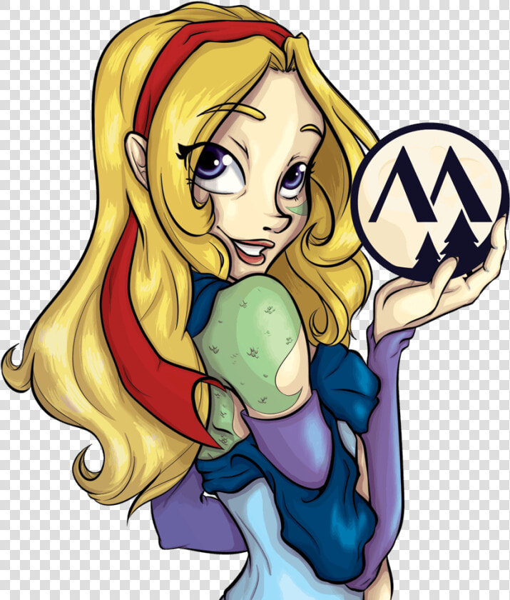 Mascot Yunalee Holding Moonlit Meadows Logo   Cartoon  HD Png DownloadTransparent PNG