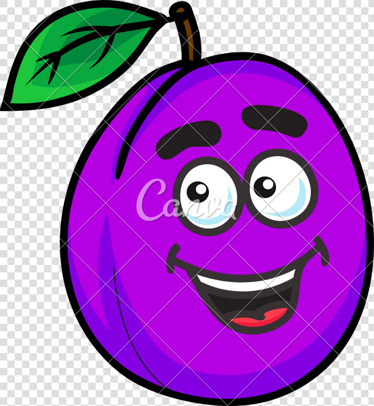 Clip Art Plum Cartoon   Plum With A Face  HD Png DownloadTransparent PNG