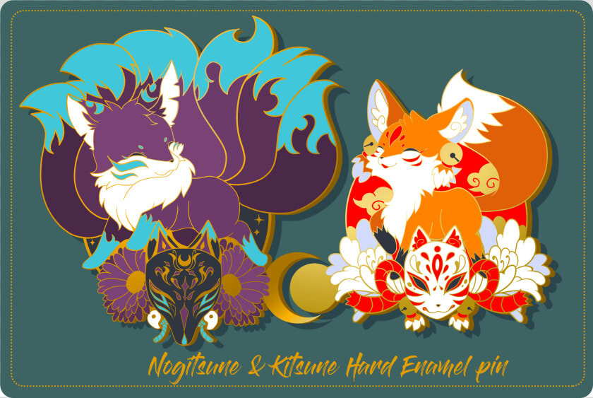 Kitsune Enamel Pin  HD Png DownloadTransparent PNG