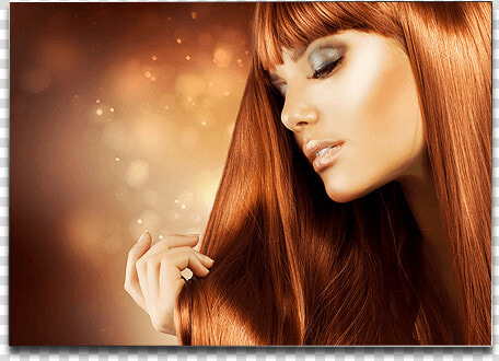 Lady Model With Orange Hair   Poster Extension De Cheveux  HD Png DownloadTransparent PNG