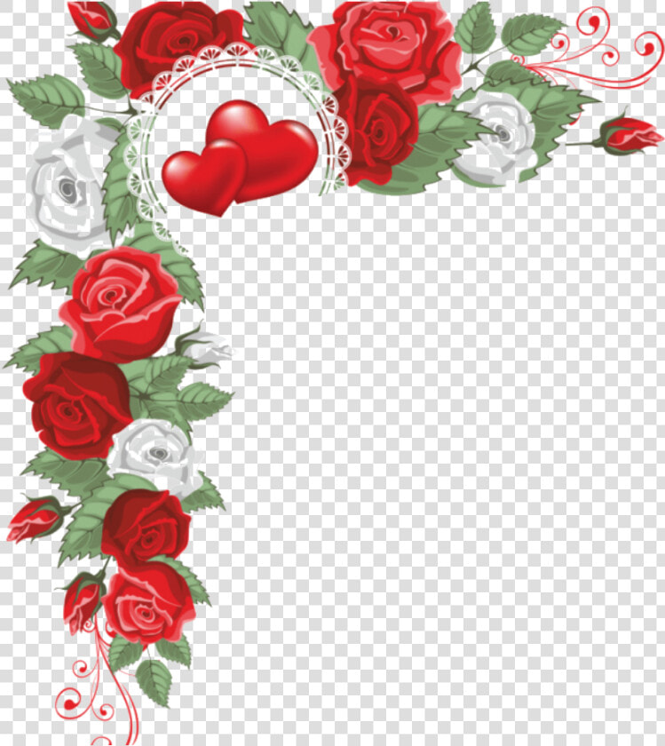 Transparent Heart Borders Png   Hearts And Flowers Border  Png DownloadTransparent PNG