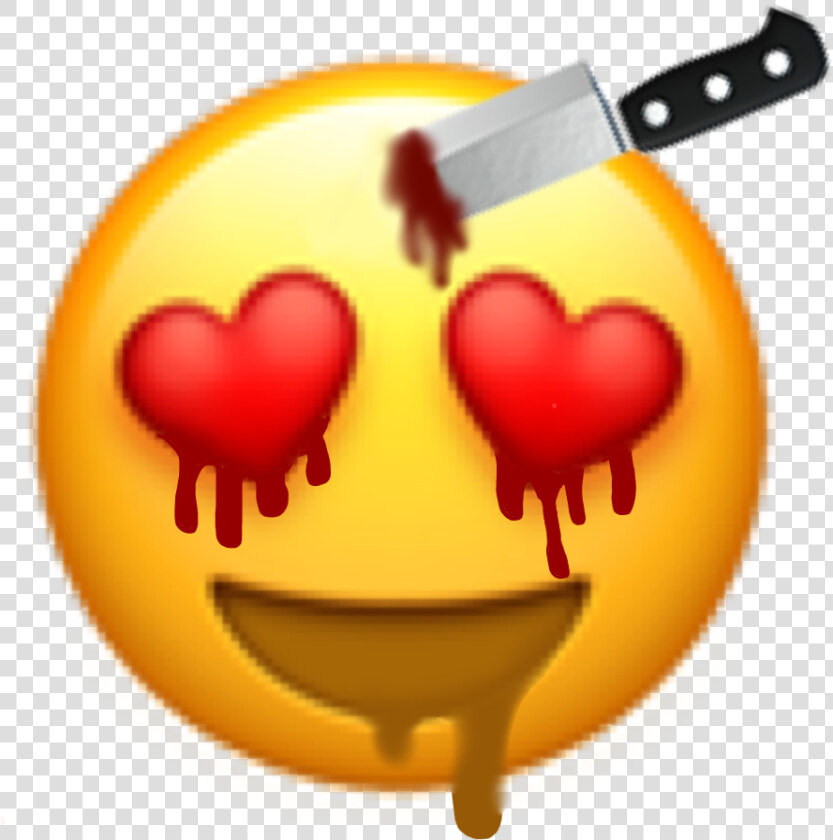  emoji  blood  love  heart  crazy  yandere  die  kill   Love Sticker Emoji  HD Png DownloadTransparent PNG