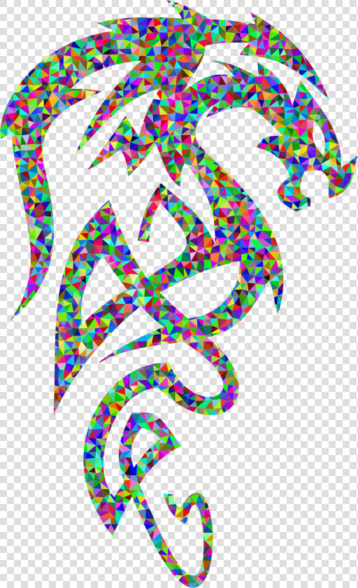 Low Poly Prismatic Tribal Drake Clip Arts   Dragon Black And White Png  Transparent PngTransparent PNG