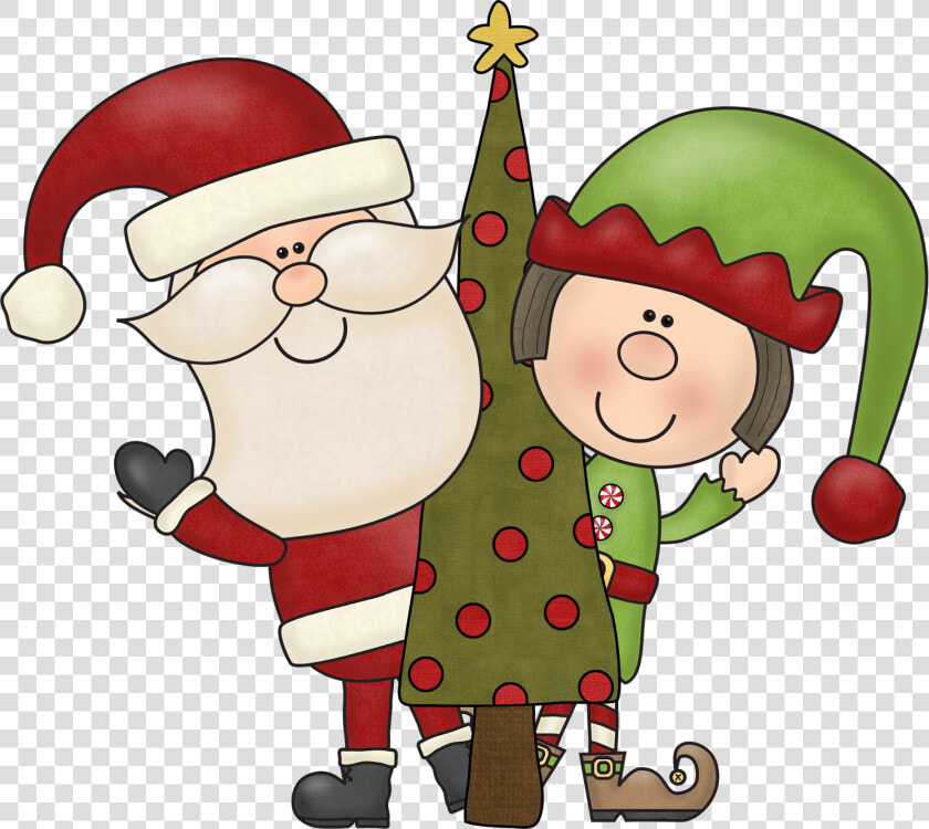 Clip Art Secret Santa Clip Art   Santa And Elf Clipart  HD Png DownloadTransparent PNG