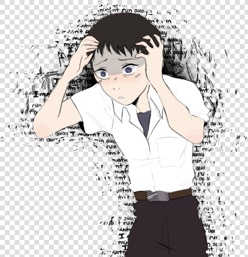 “ I Mustn’t Run Away ikari Shinji   Cartoon  HD Png DownloadTransparent PNG