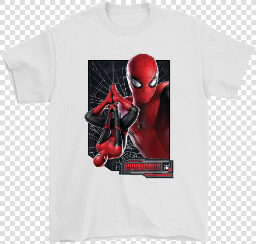 Upside Down Hanging Spider man Far From Home Shirts   Playeras De Sonido Fania 97  HD Png DownloadTransparent PNG