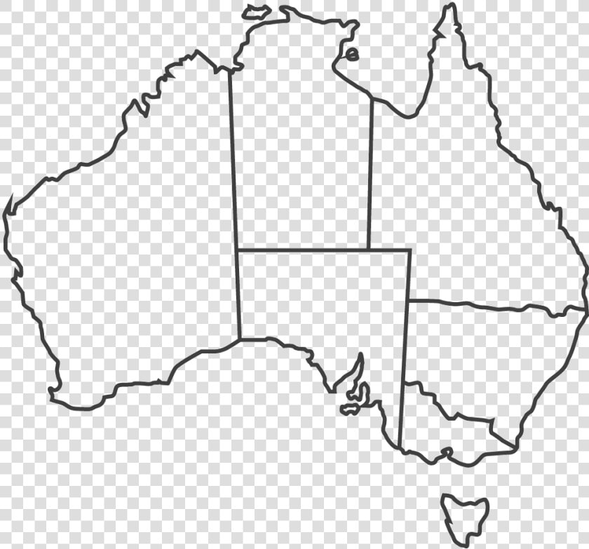 Australia Map Grey Outline   Map Of Australia Plain  HD Png DownloadTransparent PNG