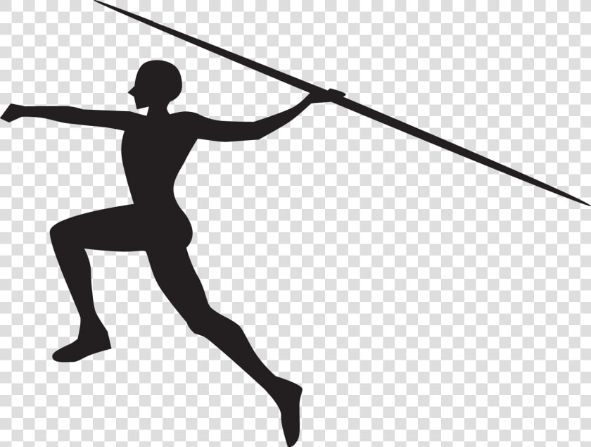 Javelin Throw Silhouette Sports Track  amp  Field   Javelin Throw Black And White Clipart  HD Png DownloadTransparent PNG