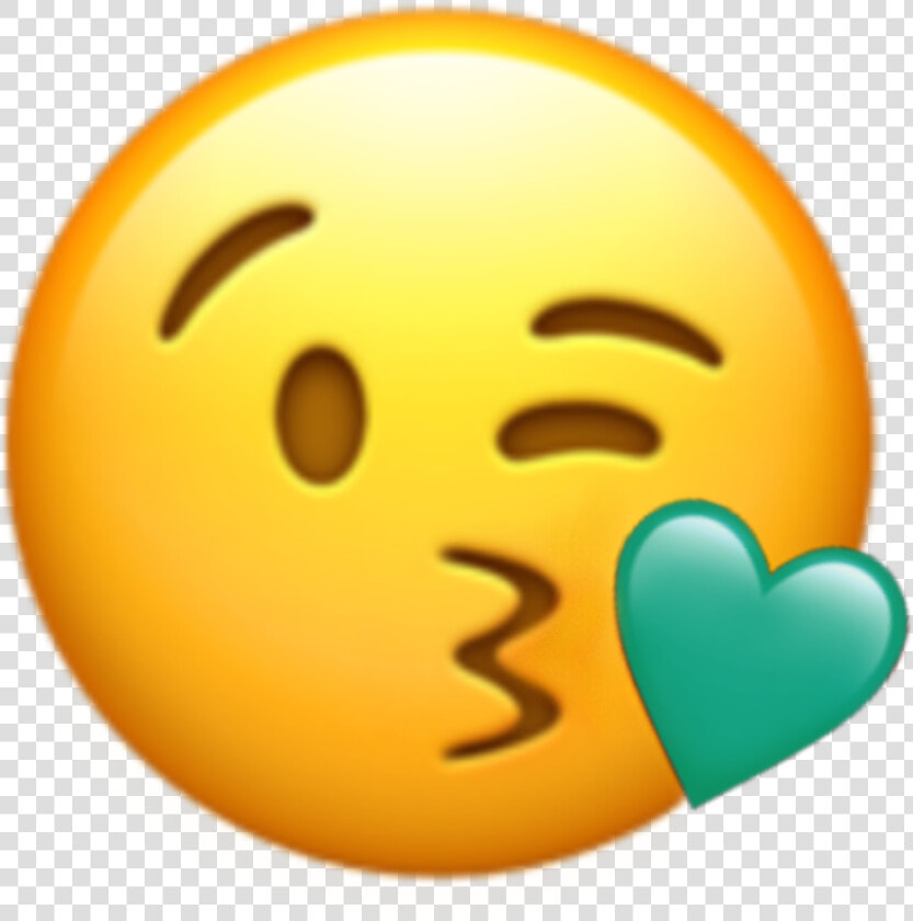  smiley  bleu  blue  emoji  kiss  heart  emojiheart   Kissing Emoji With A Blue Heart  HD Png DownloadTransparent PNG