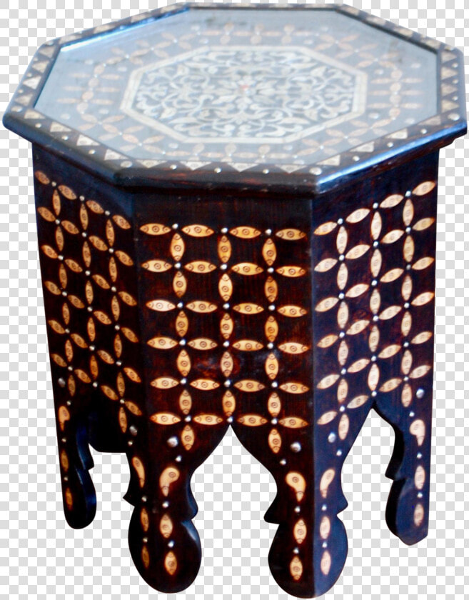 Moroccan Bone Inlaid Side Table  HD Png DownloadTransparent PNG