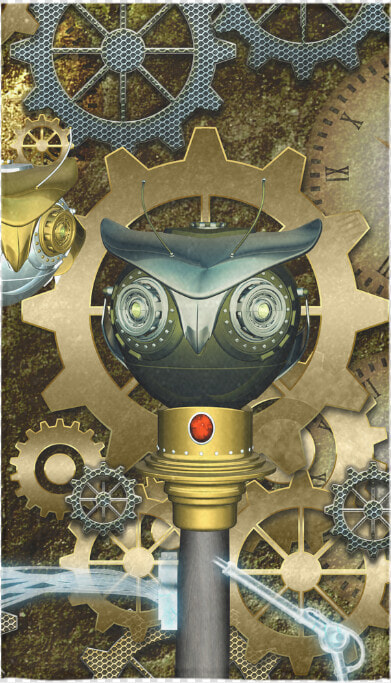 Steampunk  Cute Owl Custom Towel 16 X28   Cartoon  HD Png DownloadTransparent PNG