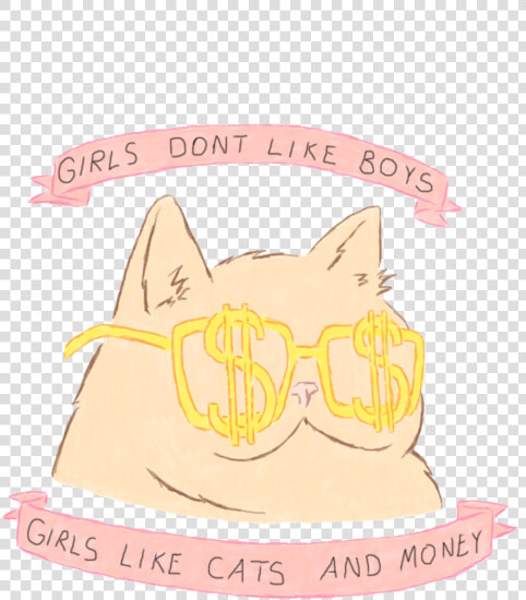 Art Girls Cute Kawaii Cats Grunge Lovely Pink Pastel   Girls Dont Like Boys Girls Like Cats  HD Png DownloadTransparent PNG