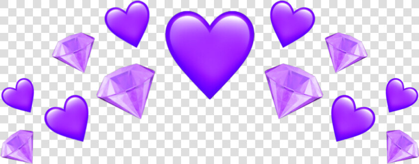  emoji  crown  corona  heart  violet  violeta  purpura   Purple Heart Crown Edit  HD Png DownloadTransparent PNG